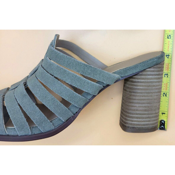Crevo Hazelle Stacked Heeled Women's Size 10 Strappy Suede Sage Green Sandal - Picture 12 of 12